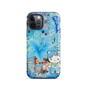 Blue Lily Hello Kitty iPhone case