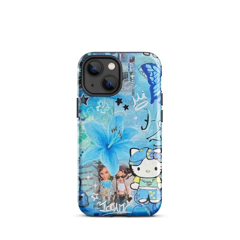 Blue Lily Hello Kitty iPhone case