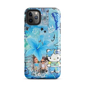 Blue Lily Hello Kitty iPhone case