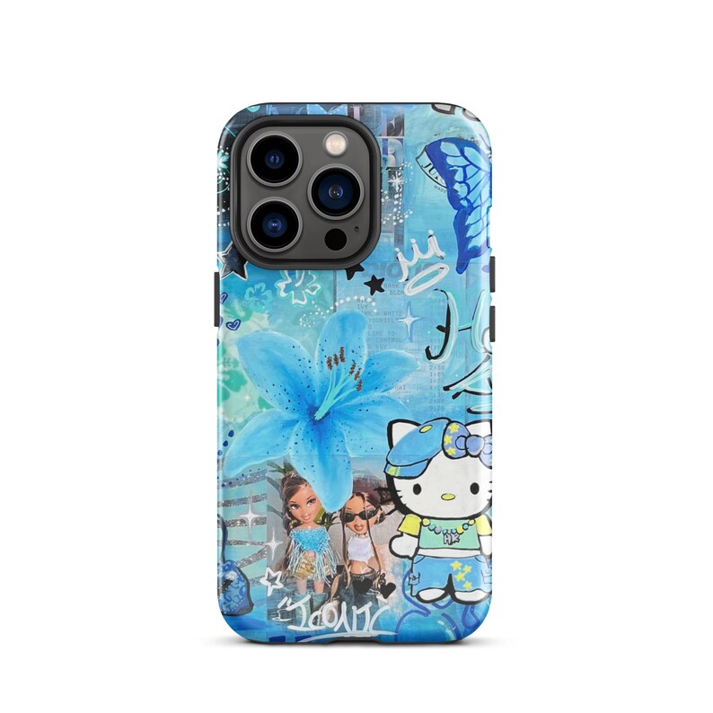 Blue Lily Hello Kitty iPhone case