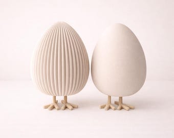 Skandi Deko-Ei mit Füßen in verschiedenen Größen | 3D-Druck | glatt, rau oder geriffelt | Farbe wählbar
