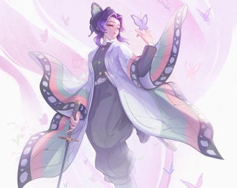 Shinobu Kocho Kimetsu no Yaiba Fanart  — Illustration Art Print