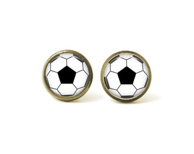 Soccer Ball 12mm Earrings