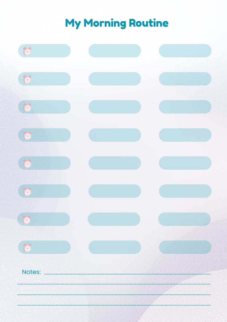 Morning Routine Chart for Toddlers Printable Kids Daily Routine ...