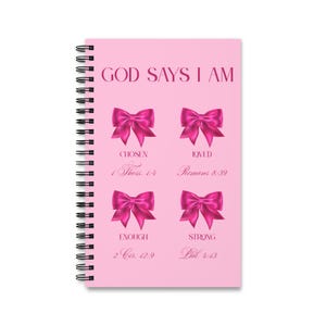Girly Bible Verses Spiral Journal, Christian Girls Diary, Cute Devotional Notebook, Inspirational Planner, Faith Scripture Notepad
