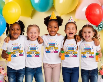 Sibling Birthday Shirt PNG, Joint Party Brother Sister Tee, Kids Cake Graphic