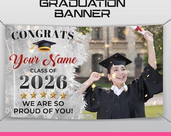 Custom Graduation Banner | Personalized Class of 2026 Party Decor