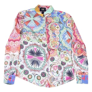 ROBERTO CAVALLI CLASS retro multicolor women&#39;s shirt