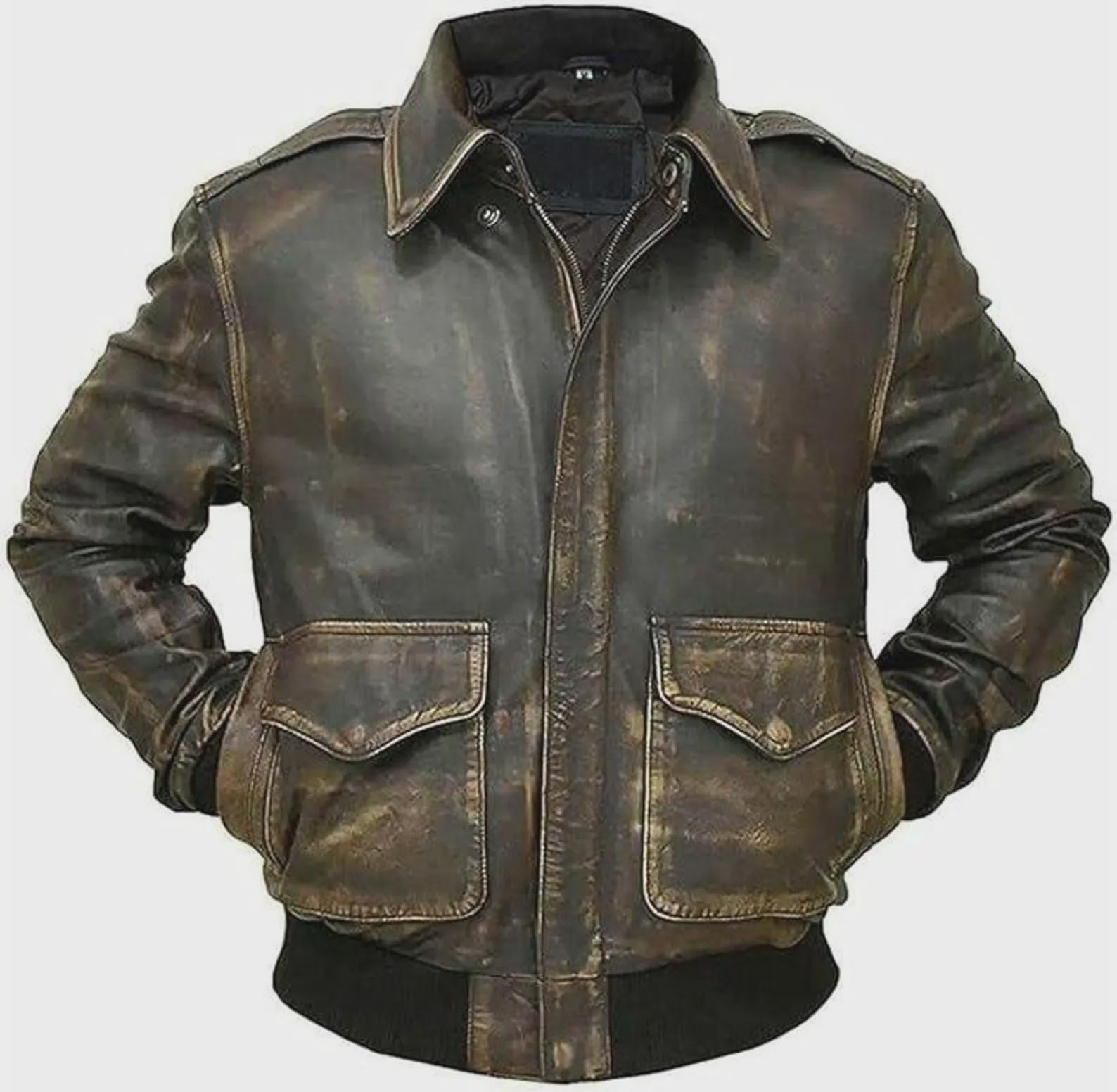 Black A2 Leather Aviator Jacket: Vintage WWII Bomber Style - Etsy