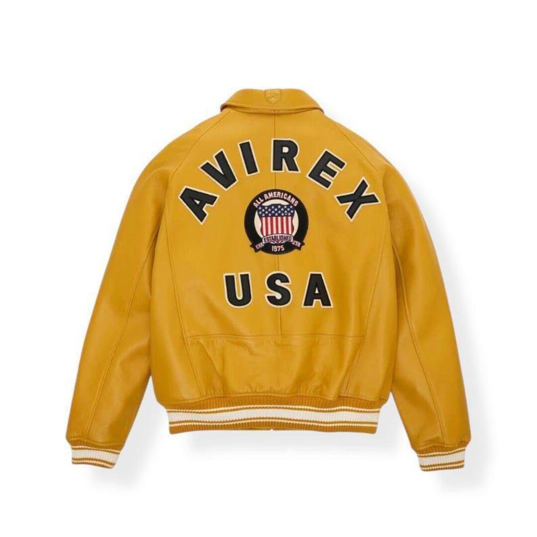 Vintage Avirex Leather Bomber Jacket 90s Hip Hop Pilot Coat