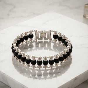 Certified natural Karungali black wood bracelet with large handcrafted beads for spiritual protection and daily wear.