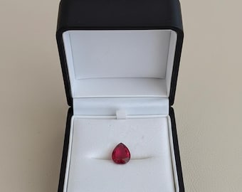 Red Ruby 10–12 Carat Pear Cut Loose Gemstone, July Birthstone Teardrop Brilliant Cut, Natural Ruby Unset Stone for Custom Ring or Pendant