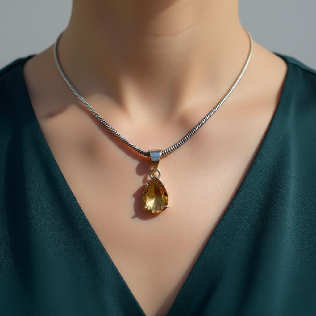 YONVUN Zircone Collana Pendente | Lacrima ovale pera pietra preziosa ciondolo Collana di Cristallo Rubino Zaffiro Smeraldo Argento Gioielli Set Regalo per Moglie Mamma Figlia Fidanzata