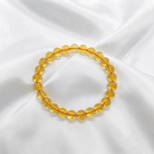 Natürliches Citrin-Armband, Stretch-Armband mit goldgelbem Edelstein, echte Kristallperlen, Geburtsstein-Schmuck für November