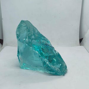 Vibrant Aqua Green Obsidian Andara Style Raw Crystal 424–549 Carat Large Rough Gemstone from Indonesia, Uncut Faceted Look Specimen