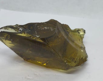 Andara Olive Green Obsidian Rough 400–500 ct | Deep Olive Raw Crystal Chunk for Wire‑Wrap Pendant Blank, Jewelry Making Supply