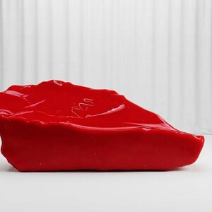 Italian red coral lapidary material with irregular uncut form for jewelry makers, inlay artists and natural-material collectors.