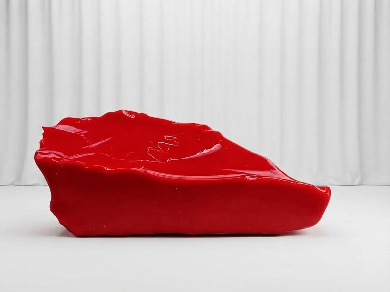 Italian red coral lapidary material with irregular uncut form for jewelry makers, inlay artists and natural-material collectors.