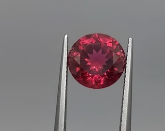 Red Ruby Round 20–25 Carat Brilliant Cut Loose Gemstone, July Birthstone Deep Red Stone, Large Statement Gem for Custom Ring or Pendant