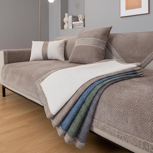 Classic Non Slip Sofa  Cover | Couch Protector Slipcover | Washable & Pet Friendly Sofa Cover | Soft Modern Furniture Protector