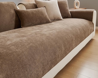 Anti-Slip Chenille Sofa Cover | Stain-Resistant & Anti-Scratch Sectional Slipcover
