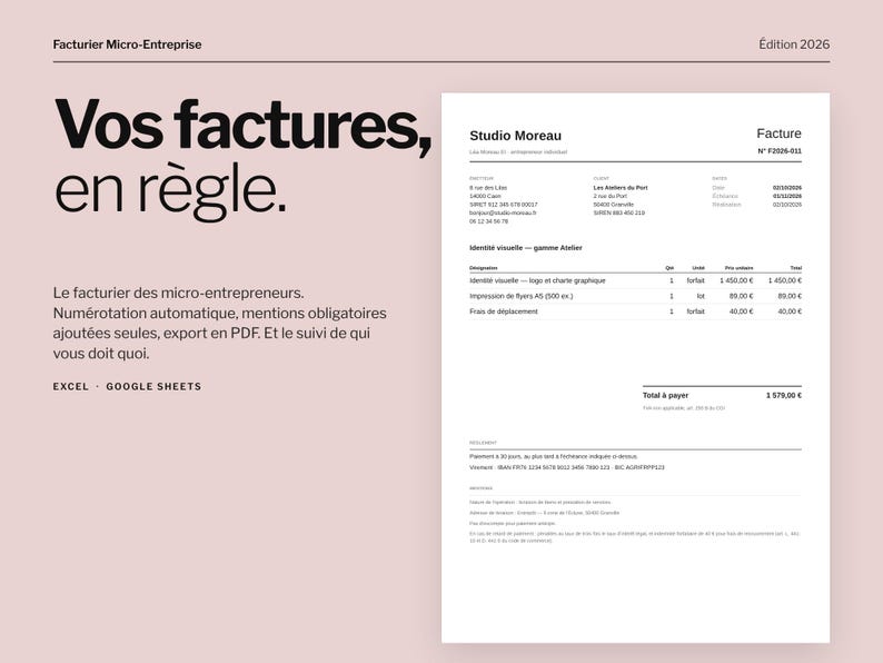 Faktura dla samozatrudnionych (bez VAT) 2026 | Oferty i faktury, Aplikacja + Excel | Informacje obowiązkowe, Przypomnienia o płatnościach zdjęcie 5