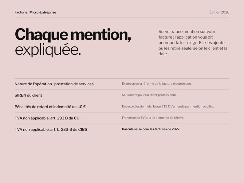 Faktura dla samozatrudnionych (bez VAT) 2026 | Oferty i faktury, Aplikacja + Excel | Informacje obowiązkowe, Przypomnienia o płatnościach zdjęcie 2