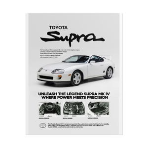 Toyota Supra MK IV Rolled Poster | Car Enthusiast Wall Art | Vintage Auto Decor, Gift for Him, Car Lover&#39;s Keepsake