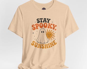 Stay Spooky Sunshine T-Shirt | Halloween ghost sun design
