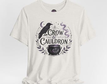 Camiseta Cuervo y Caldero / Ilustración de Cuervo, Caldero Brujo, Luna