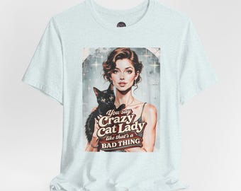 Crazy Cat Lady Retro Photo Tee | Cat Graphic Shirt