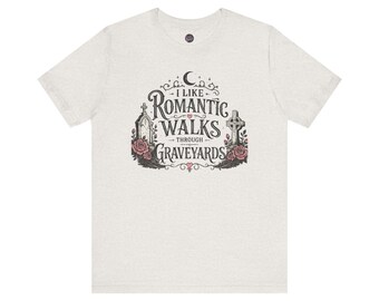 Romantic Graveyard Roses T-Shirt | Gothic Cemetery Ghosts