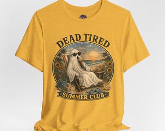 Dead Tired Summer Club Ghost Beach T-Shirt | Vintage Sunset Ghost Tee