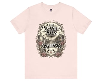Gothic Cemetery Roses romantic walks through graveyards T-Shirt