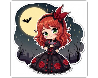 Gothic Sad Fairy Tale Kiss-Cut Stickers | Cute Dark Aesthetic Decals for Halloween, Laptop, Journals, Car Décor, Gift Ideas