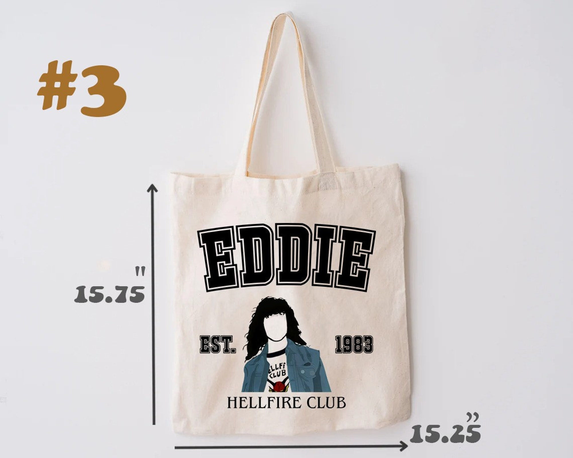 Discover Vintage Eddie Munson Tote Bag, Eddie Munson Bag, Eddie Munson Stranger Things 4