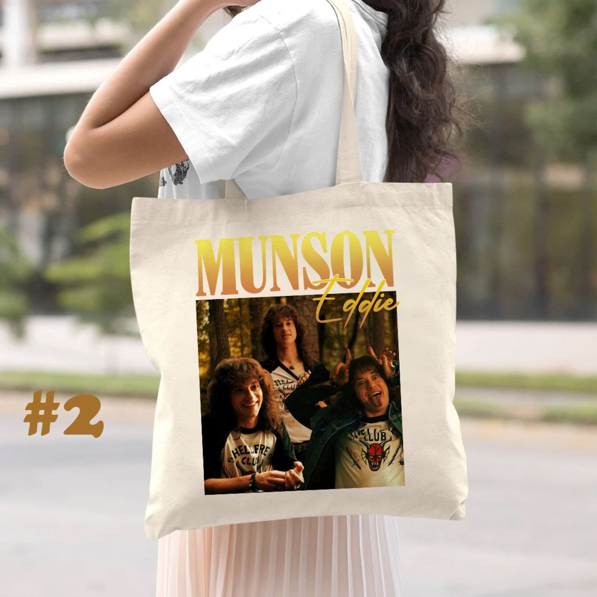 Discover Vintage Eddie Munson Tote Bag, Eddie Munson Bag, Eddie Munson Stranger Things 4