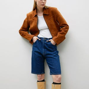 Brown  Suede Leather Fringe Jacket: Women&#39;s Western Style