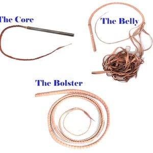 Western cowboy-style bullwhip with custom size and dark tone