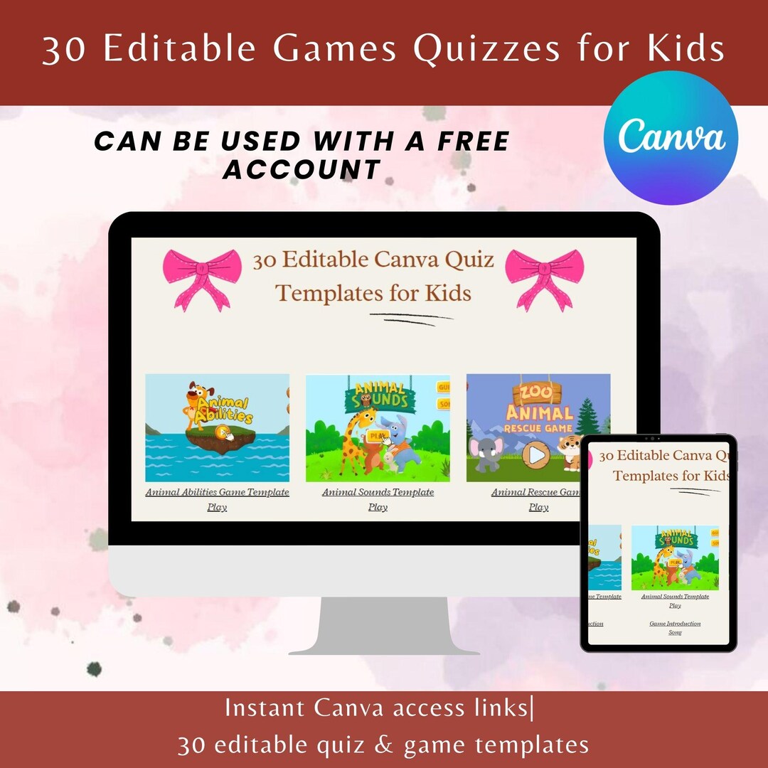 Editable Canva Quiz Games for Kids | Ready-to-sell Educational ...