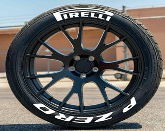 P Zero Permanent Tire Stickers – Full Set of 8 for 4 Tires – White Raised Lettering | Waterproof & 1.25" Decals
