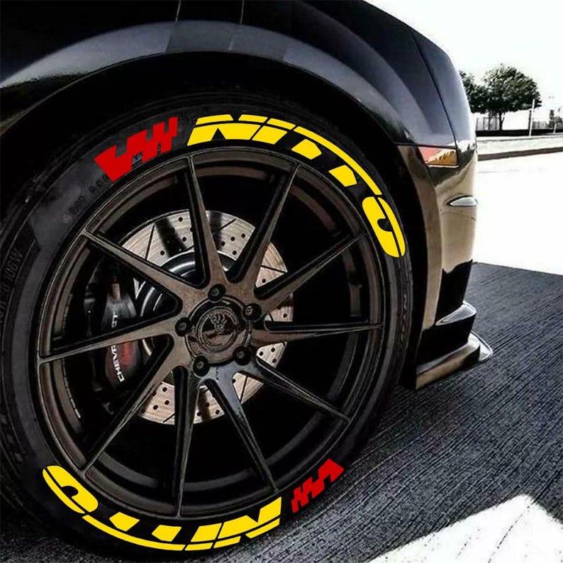 Nitto Permanent Flag Tire Stickers – Full Set of 8 for 4 Tires – White ...