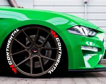 Continental Flag Permanent Tire Stickers – Full Set of 8 for 4 Tires – White Raised Lettering | Waterproof & 1.25" Decals