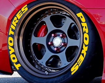 Toyo Tires Proxes Permanent Tire Stickers – Full Set of 8 for 4 Tires – White Raised Lettering | Waterproof & 1.25" Decals