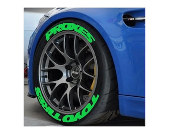 Toyo Tires Proxes Permanent Tire Stickers – Full Set of 8 for 4 Tires – White Raised Lettering | Waterproof & 1.25" Decals