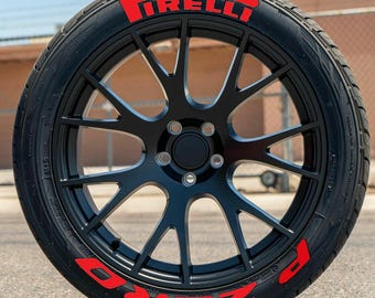 P Zero Permanent Tire Stickers – Full Set of 8 for 4 Tires – White Raised Lettering | Waterproof & 1.25" Decals