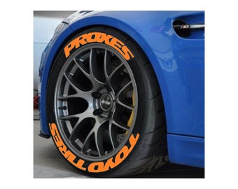 Toyo Tires Proxes Permanent Tire Stickers – Full Set of 8 for 4 Tires – White Raised Lettering | Waterproof & 1.25" Decals