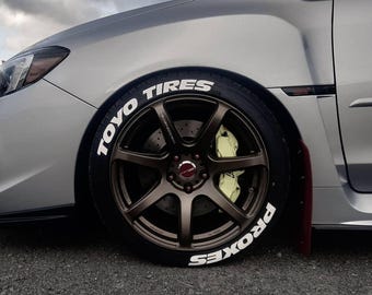Toyo Tires Proxes Permanent Tire Stickers – Full Set of 8 for 4 Tires – White Raised Lettering | Waterproof & 1.25" Decals