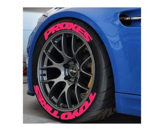 Toyo Tires Proxes Permanent Tire Stickers – Full Set of 8 for 4 Tires – White Raised Lettering | Waterproof & 1.25" Decals