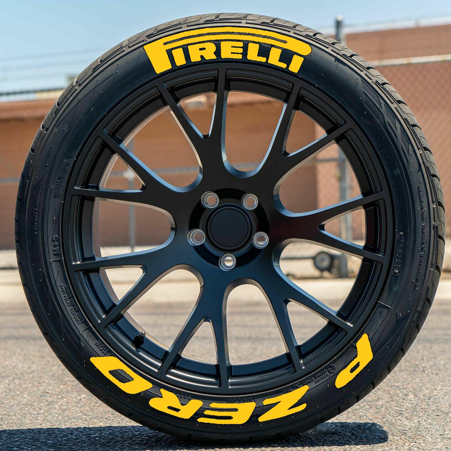PIRELLI PZERO　タイヤステッカー　4本分8枚 P Zero Permanent Tire Stickers – Full Set of 8 for 4 Tires – White